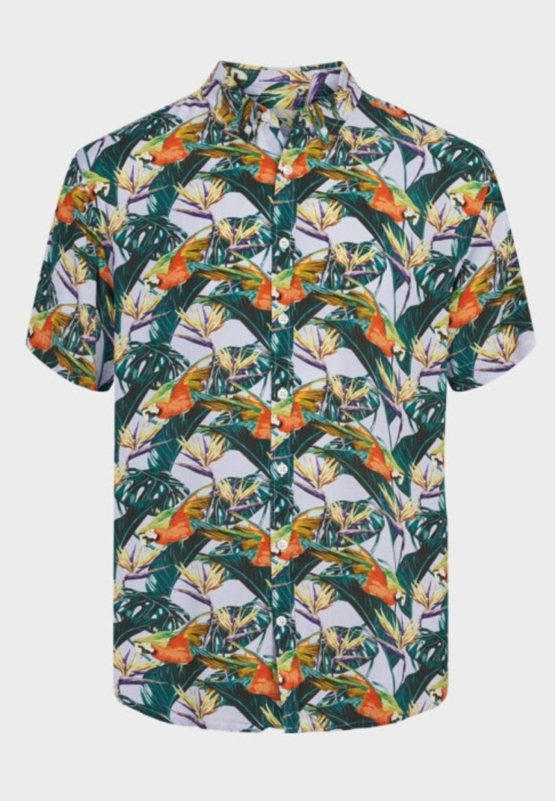 Johan Tropical vibes S/S shirt - Lavender - Kronstadtbrand
