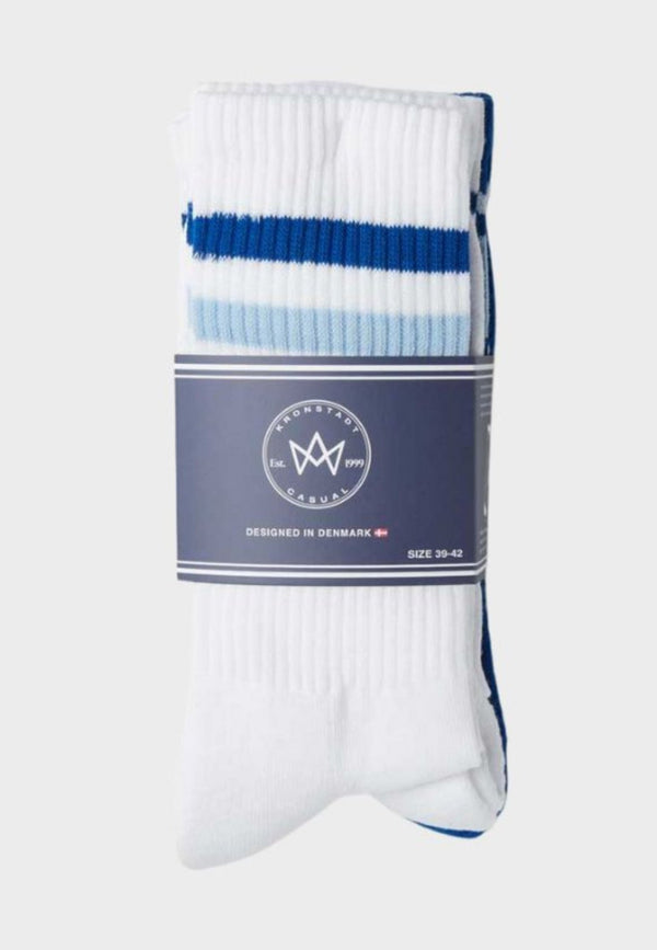 Nad 4-pack socks - White/Cobalt/Light Blue - Kronstadtbrand
