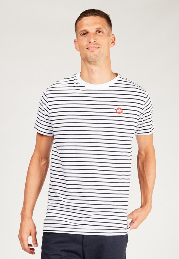 Timmi Organic/Recycled striped t-shirt - White/Navy - Kronstadtbrand